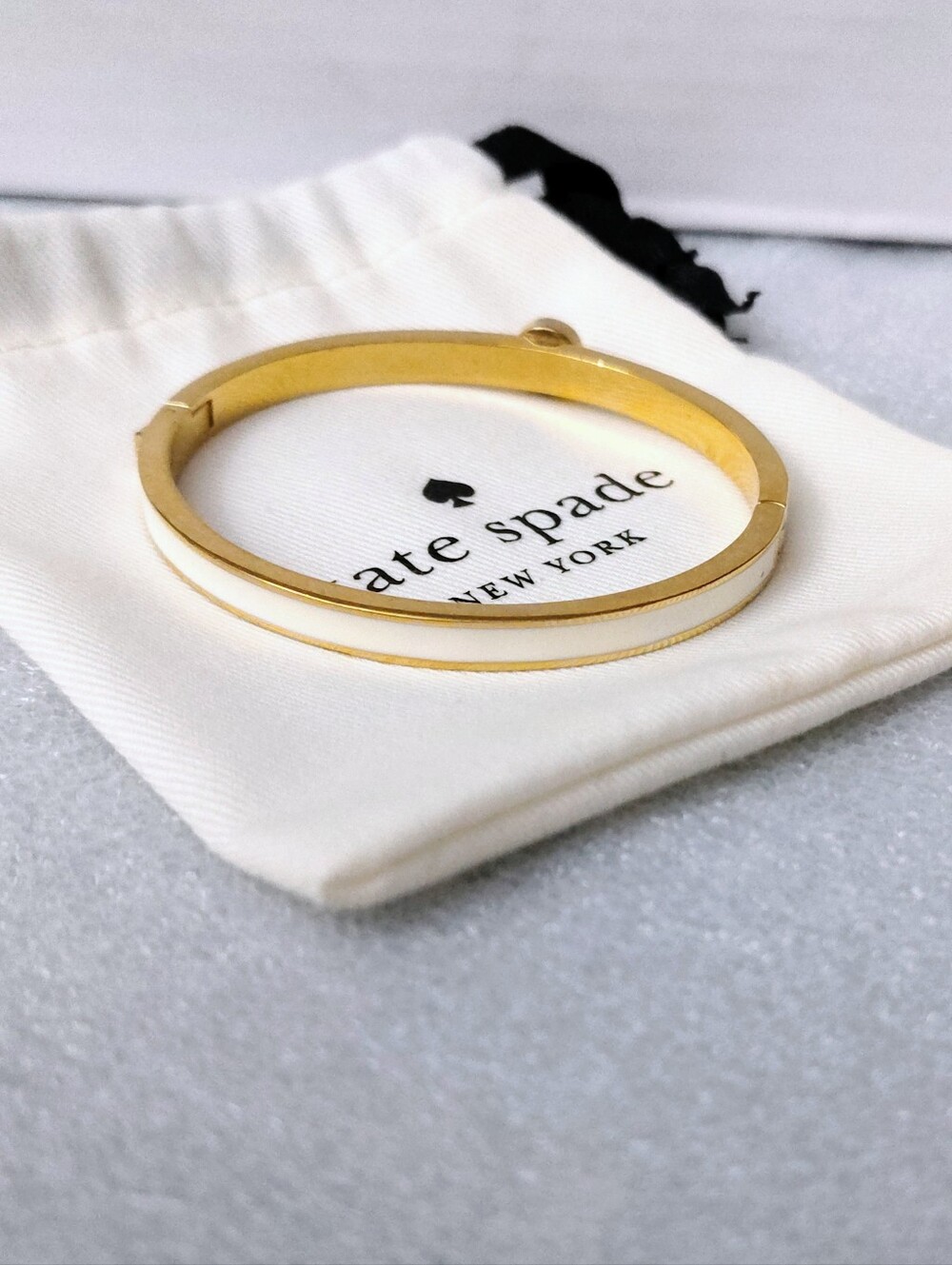 Kate Spade White Enamel Bangle Bracelet - Picture 5 of 9